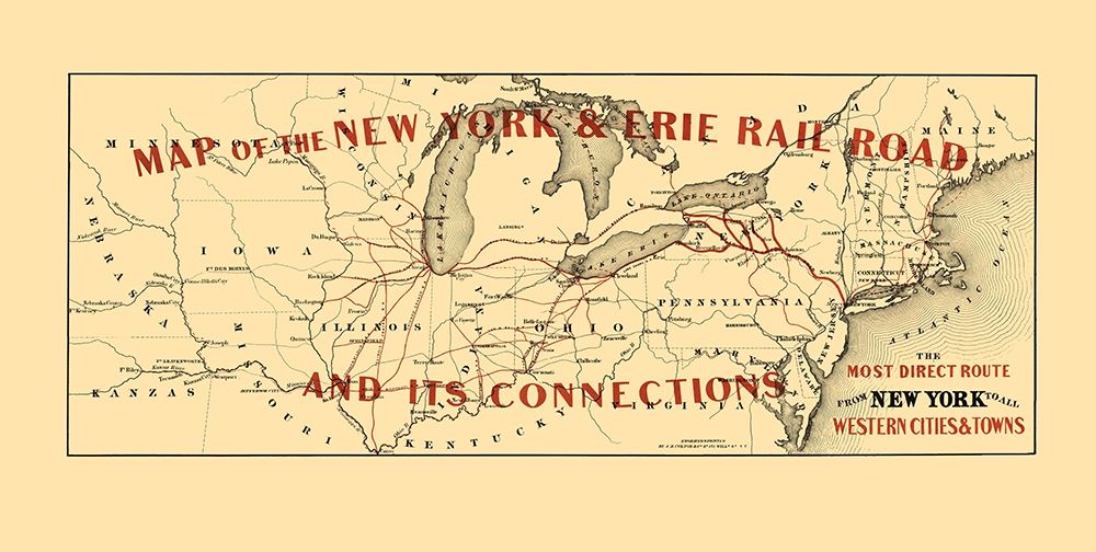 New York and Erie Railroad and Connections 1855