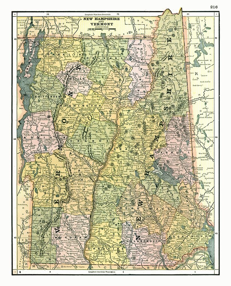 New Hampshire, Vermont - Johnson 1888