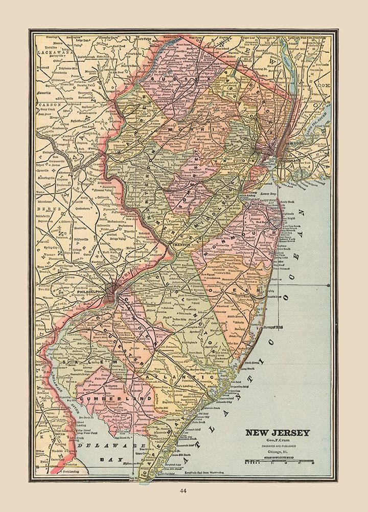 New Jersey, United States - Cram 1888