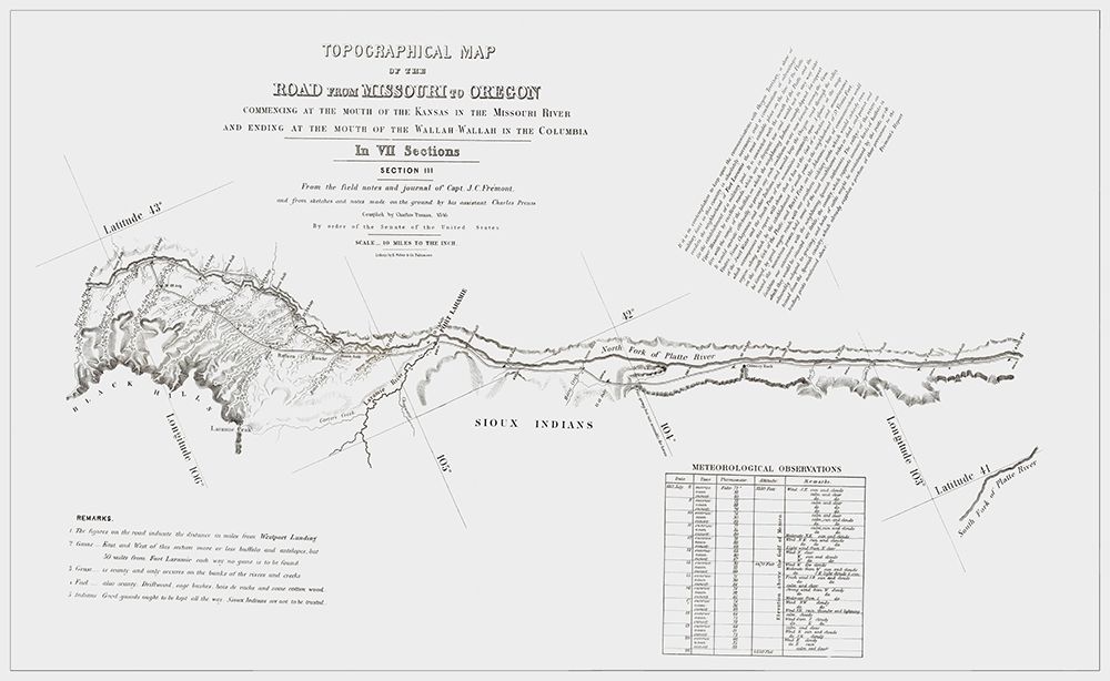 Missouri to Oregon Trail - Preuss 1846