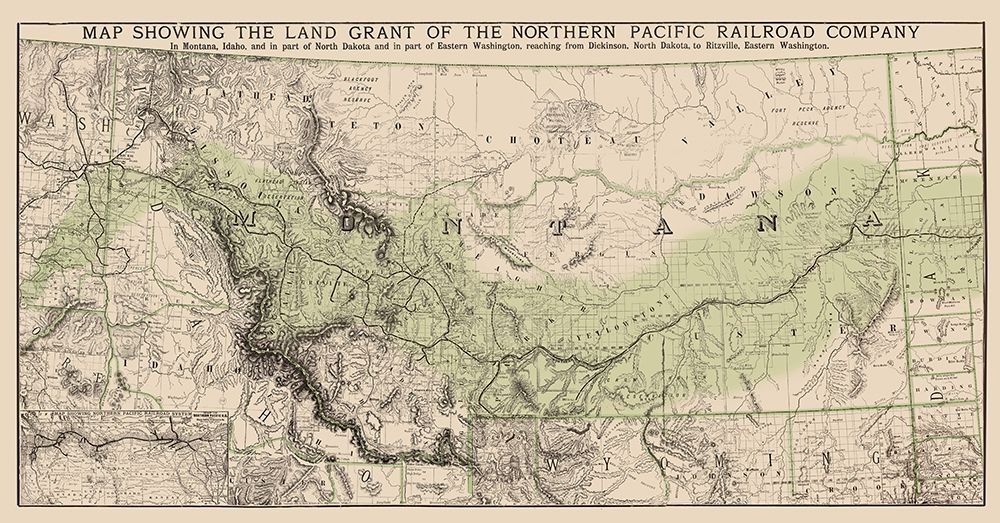 Northern Pacific Railroad Land Grants 1890