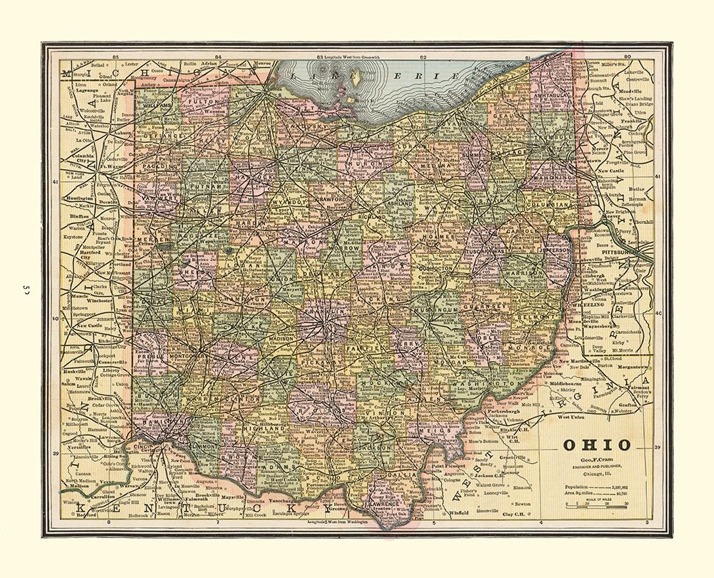 Ohio - Cram 1888