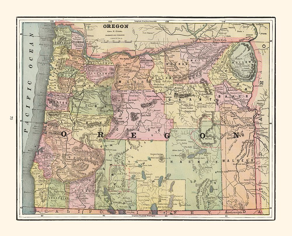 Oregon - Cram 1892