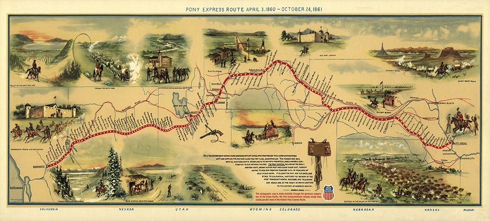 Pony Express Route April 3, 1860