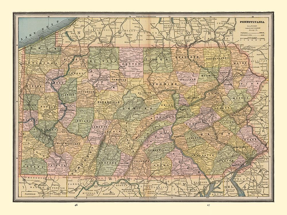 Pennsylvania - Cram 1888