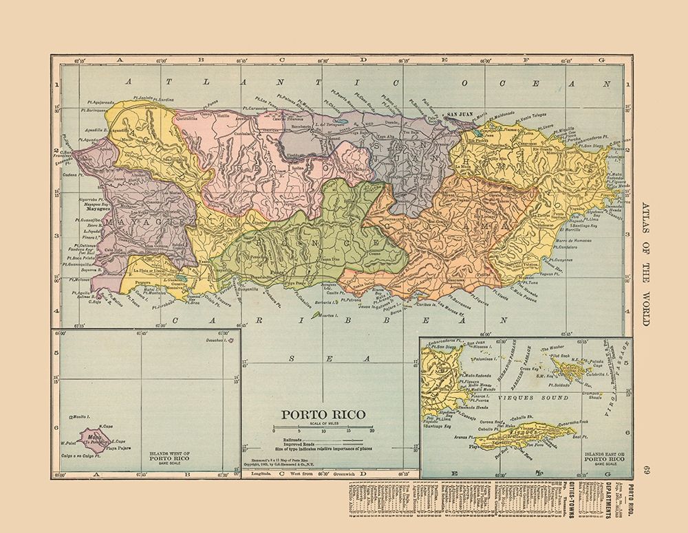 Central America Puerto Rico - Hammond 1910