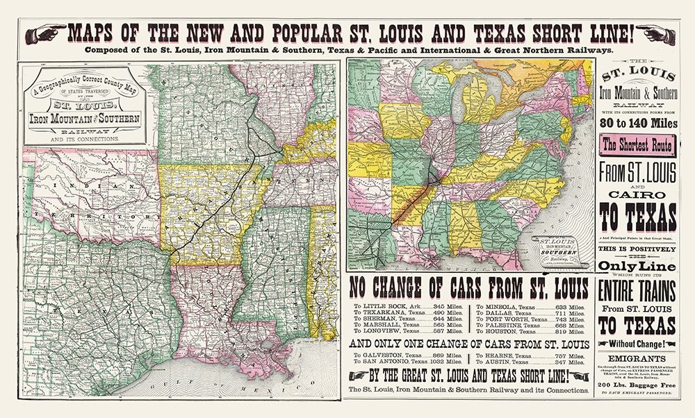St Louis - Iron Mountain Rail- Wooward 1882