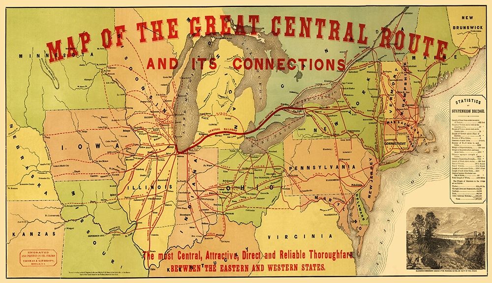 Great Central Railroad Route - Thomas 1856