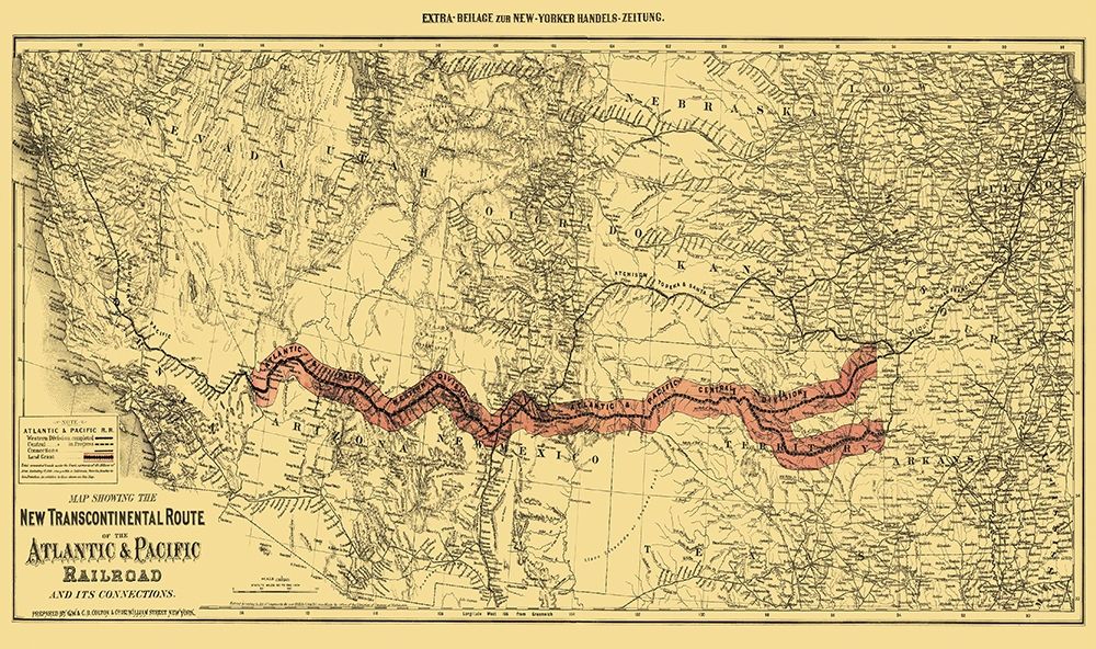 Atlantic and Pacific Railroad and Connections 1883