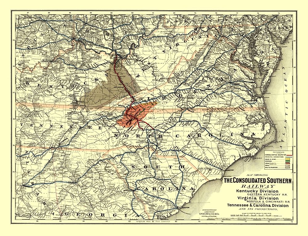 Consolidated Southern Railway - Colton 1883