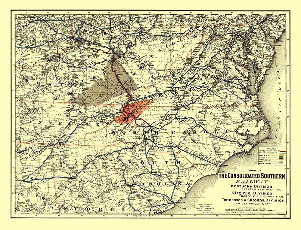 Norfolk and Cincinnati Railroad - Colton 1883