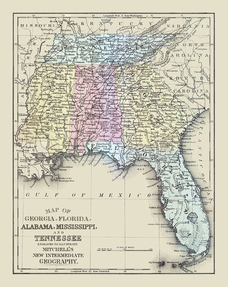 South Eastern United States - Mitchell 1877