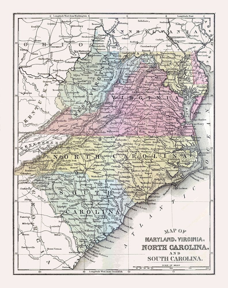 South Eastern United States - Mitchell 1877