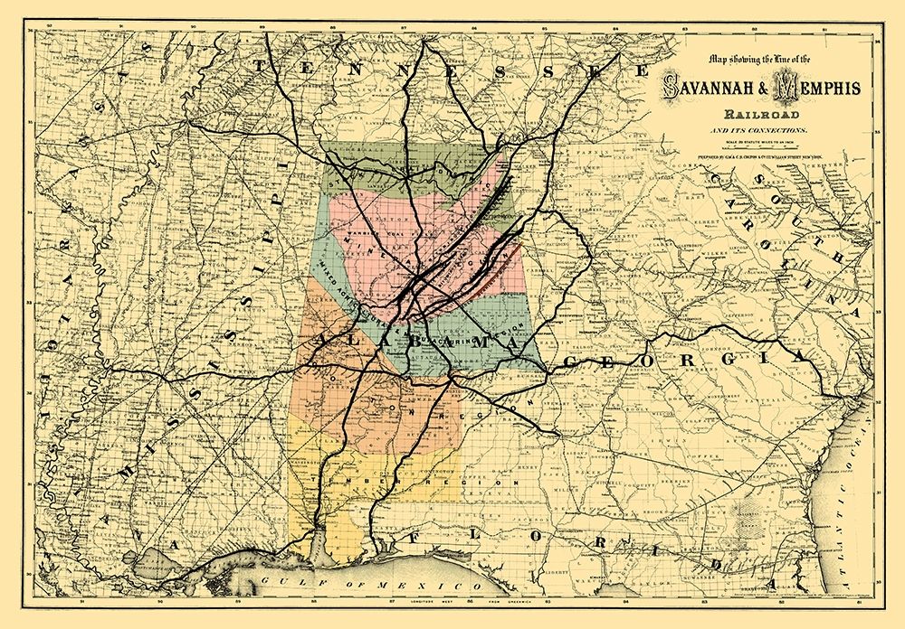 Savannah and Memphis Railroad - Colton 1872