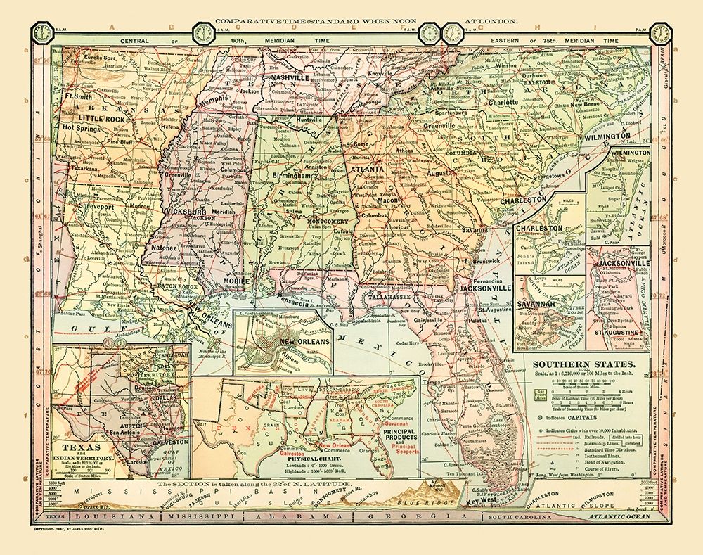 Southern States - Monteith 1882