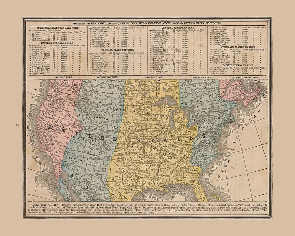 Divisions of Standard Time - Cram 1888