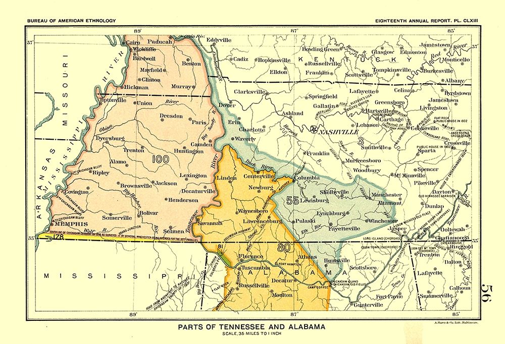 Tennessee - Alabama - Hoen 1896