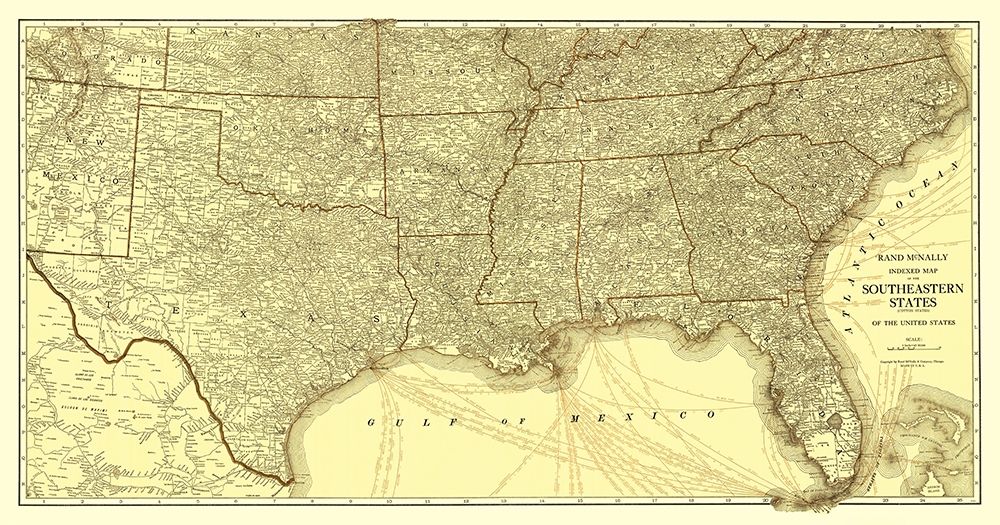 Southeastern States Roads - Rand McNally 1923