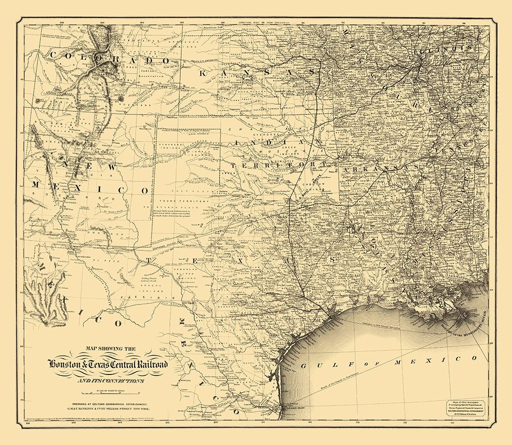 Houston and Texas Central Railroad - Colton 1867
