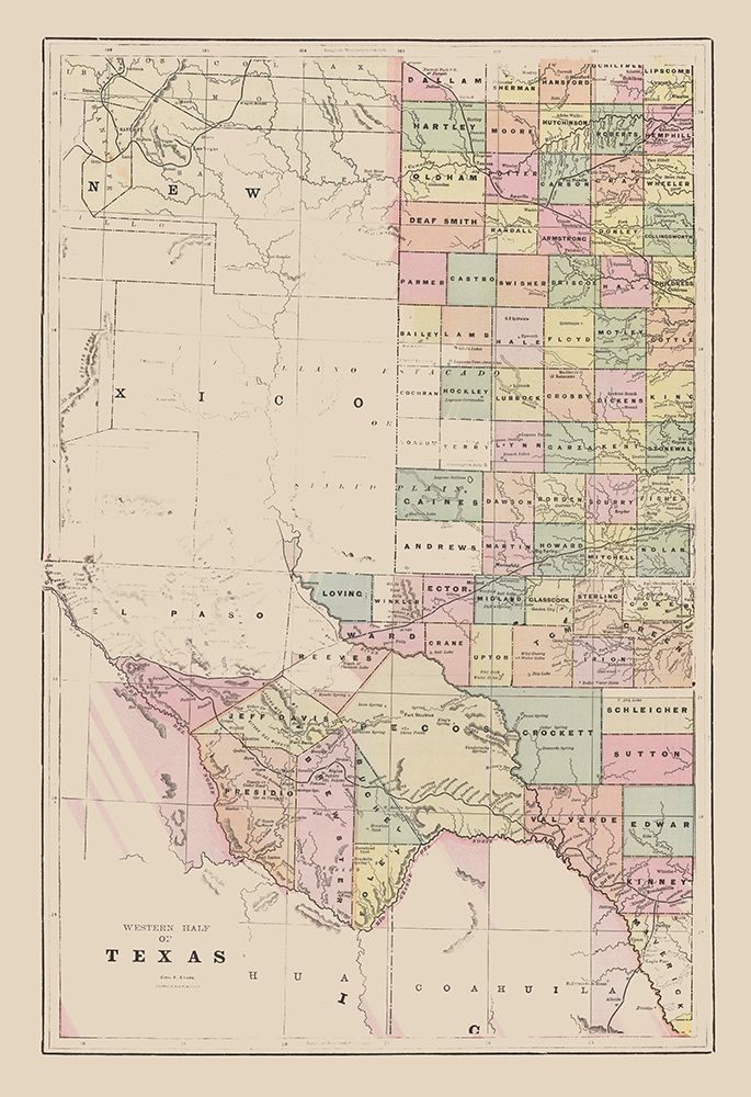 Western Texas - Cram 1892