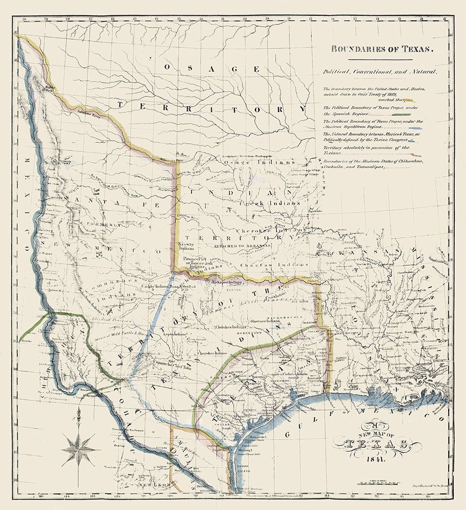 Texas Boundaries -1841