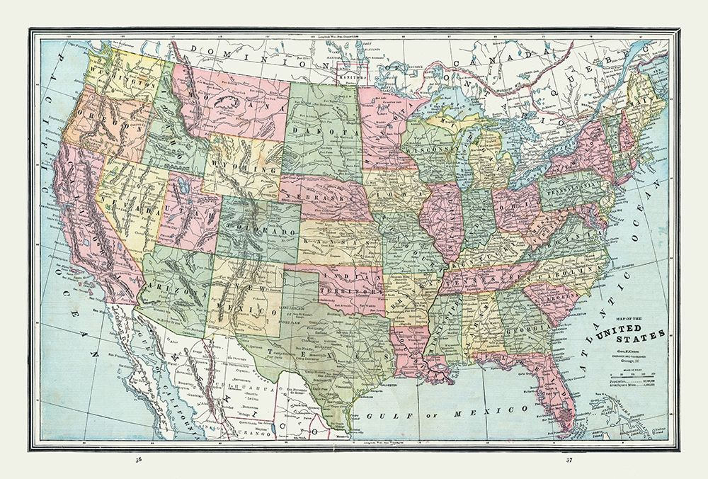 United States - Cram 1888