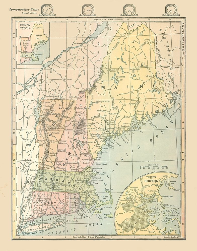 Northeast United States - Monteith 1882