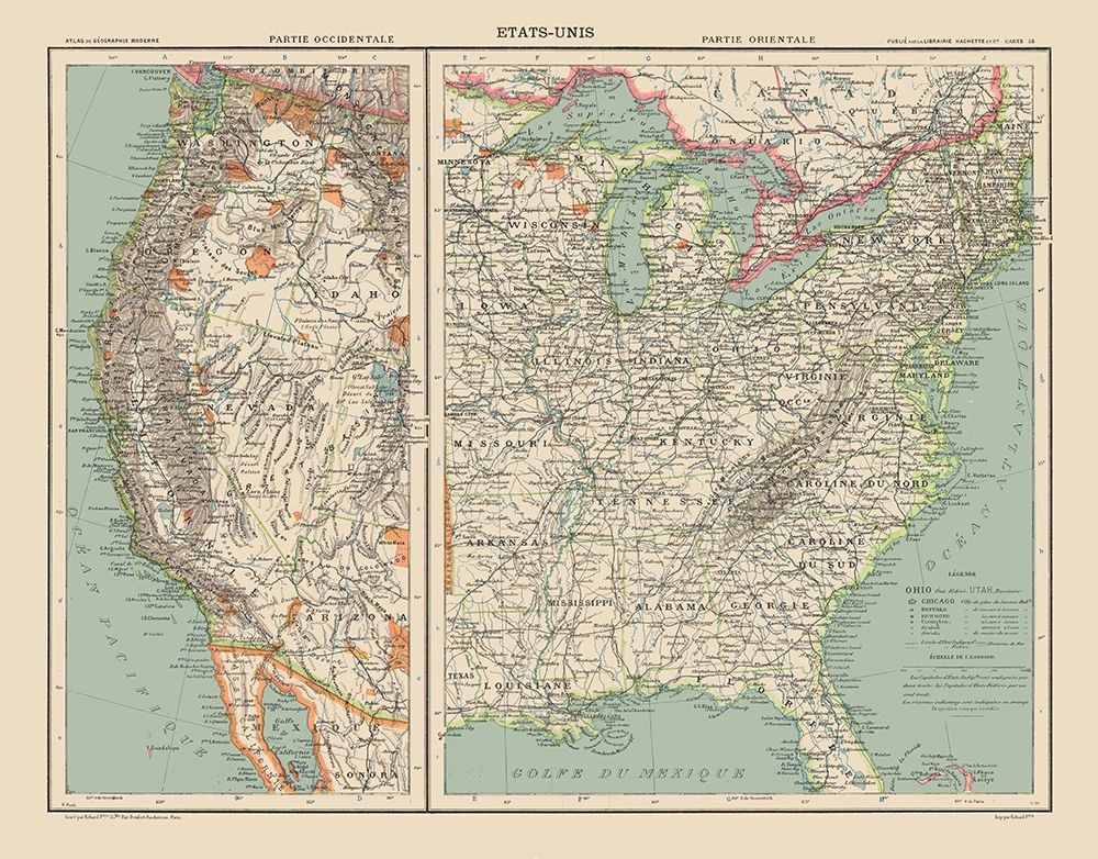 West and East United States - Schrader 1908