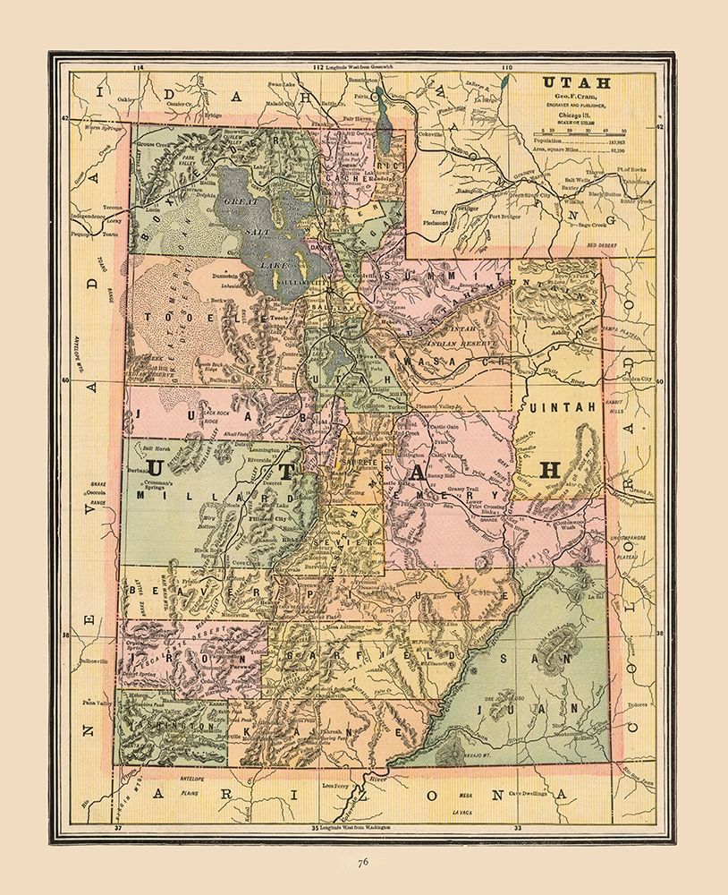 Utah, United States - Cram 1888