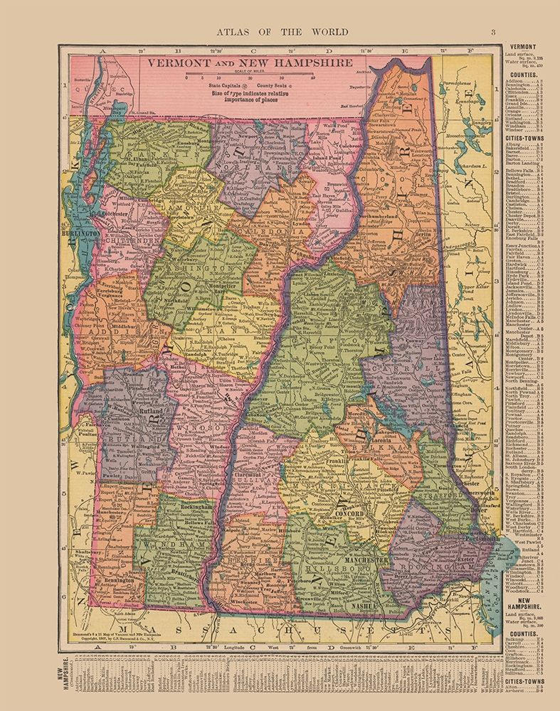 Vermont, New Hampshire - Hammond 1910