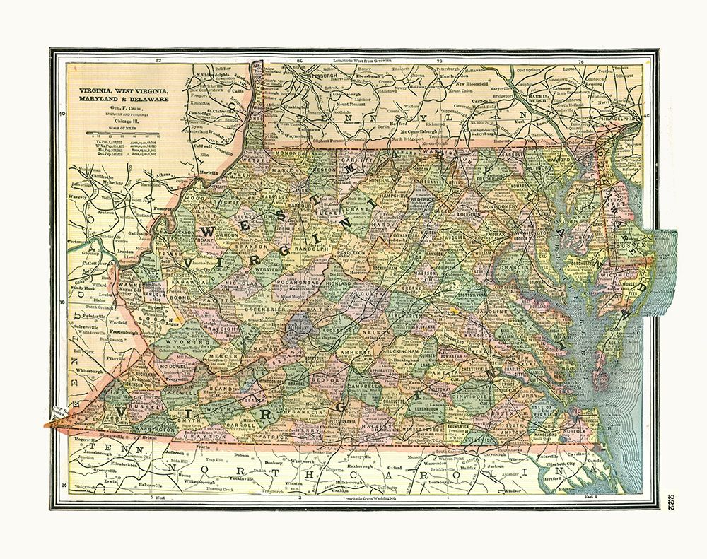 Virginia, Maryland, Delaware - Johnson 1888
