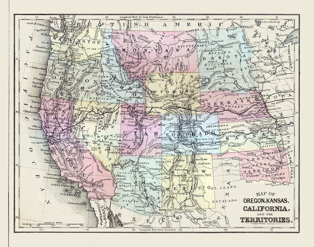 Western United States - Mitchell 1877