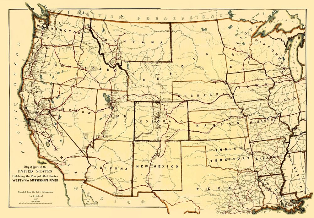 Mail Routes West of the Mississippi River