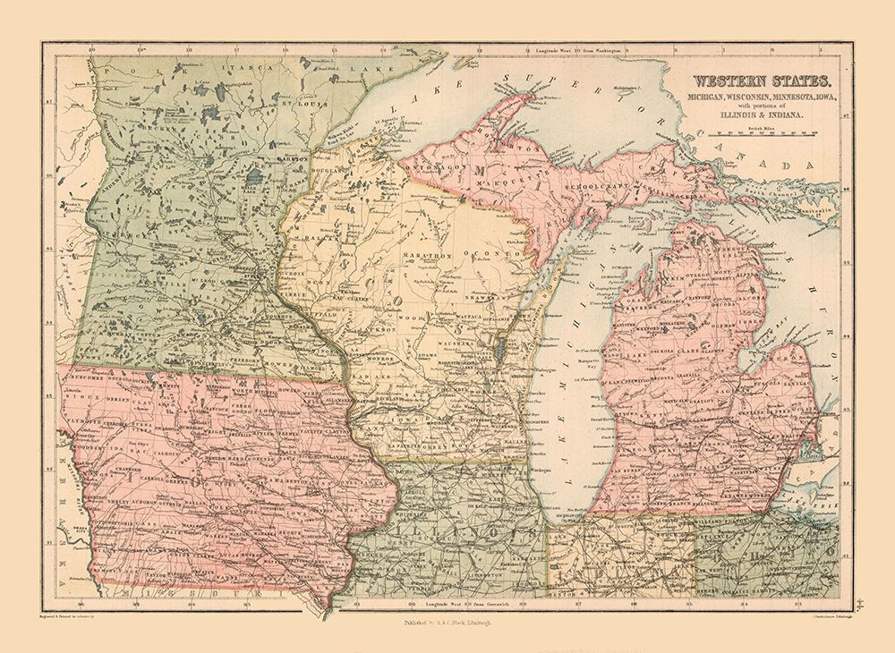 Western States of US - Black 1867