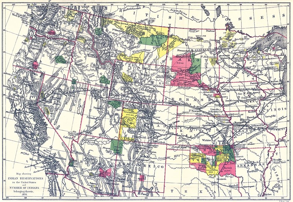 Indian Reservations In the United States - 1898