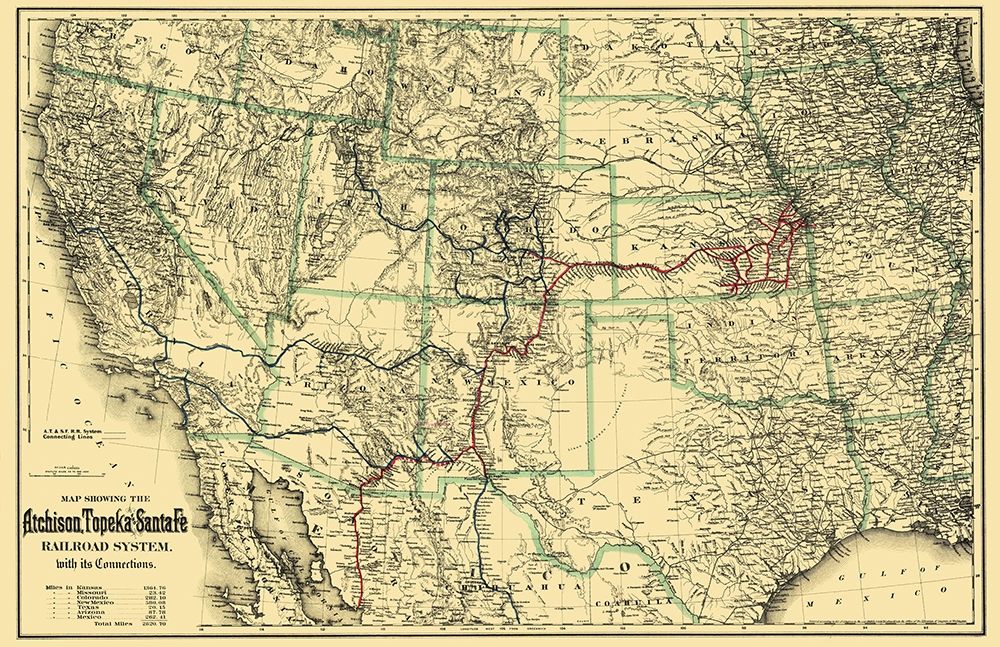 Atchison, Topeka and Santa Fe Railroad System 1883