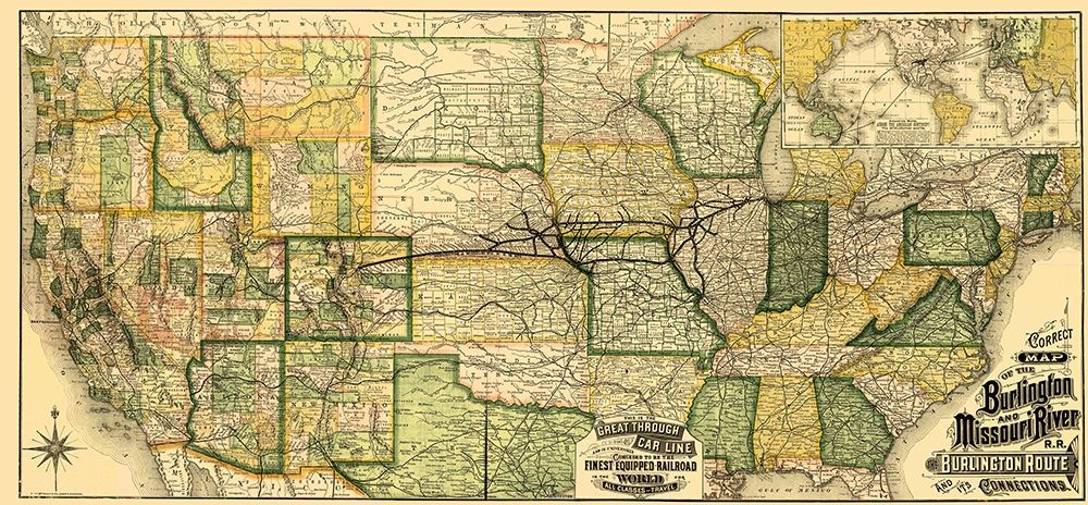 Burlington and Missouri River Railroad 1882