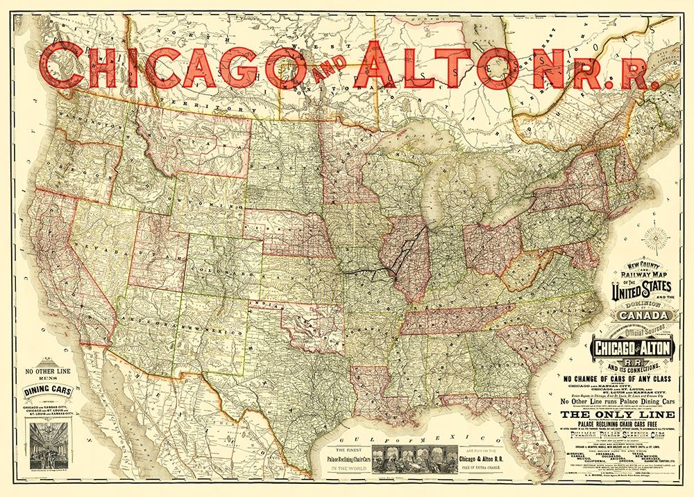 Chicago and Alton Railroad - Rand McNally 1883