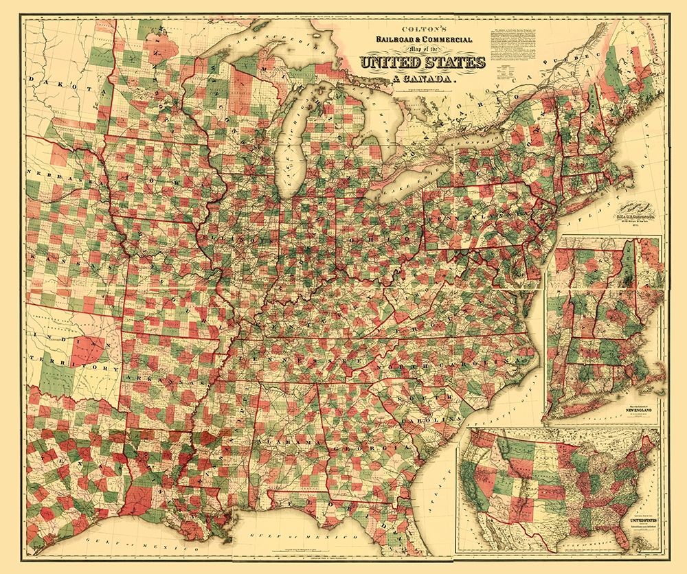 Railroads and Commercial in US, Canada 1871