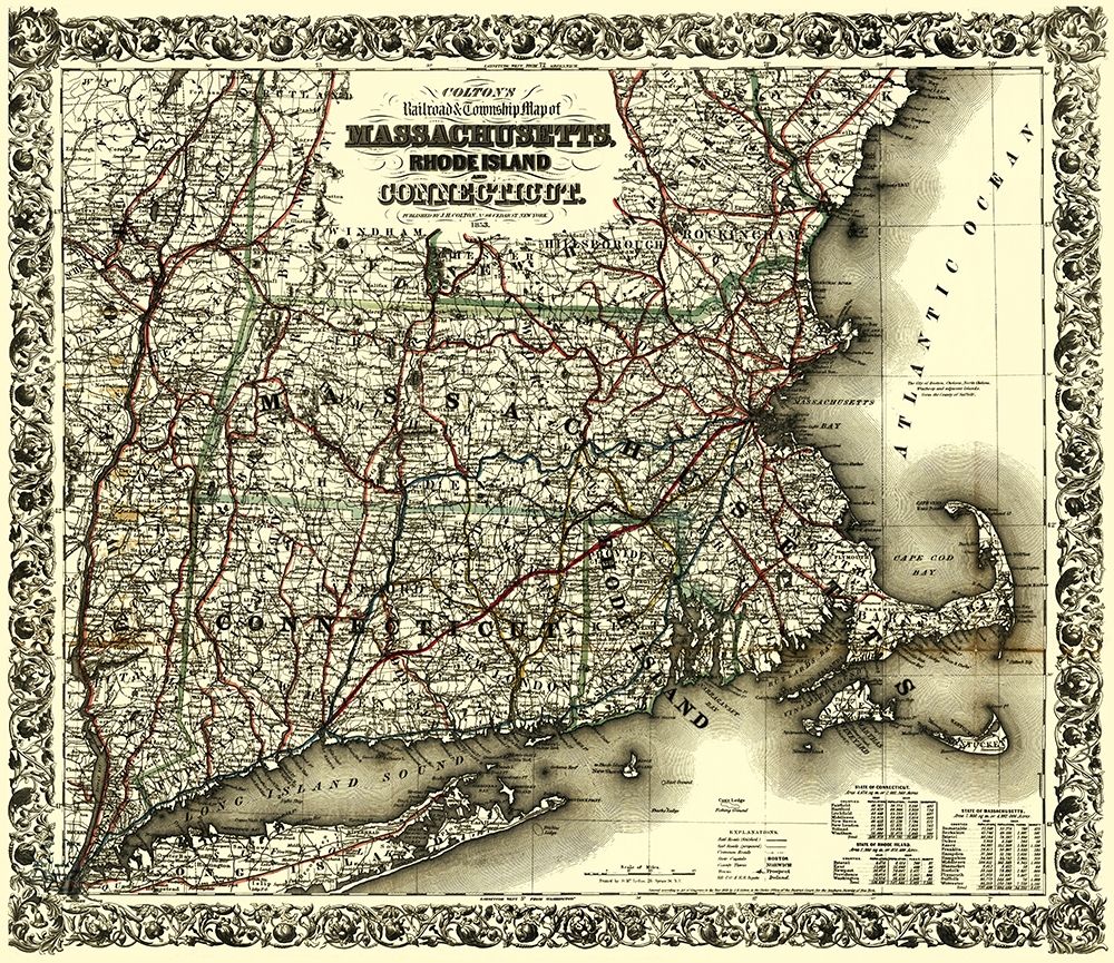 Massachusetts, Rhode Island, Connecticut 1853