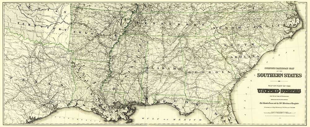 United States Southern Railroads - Colton 1883