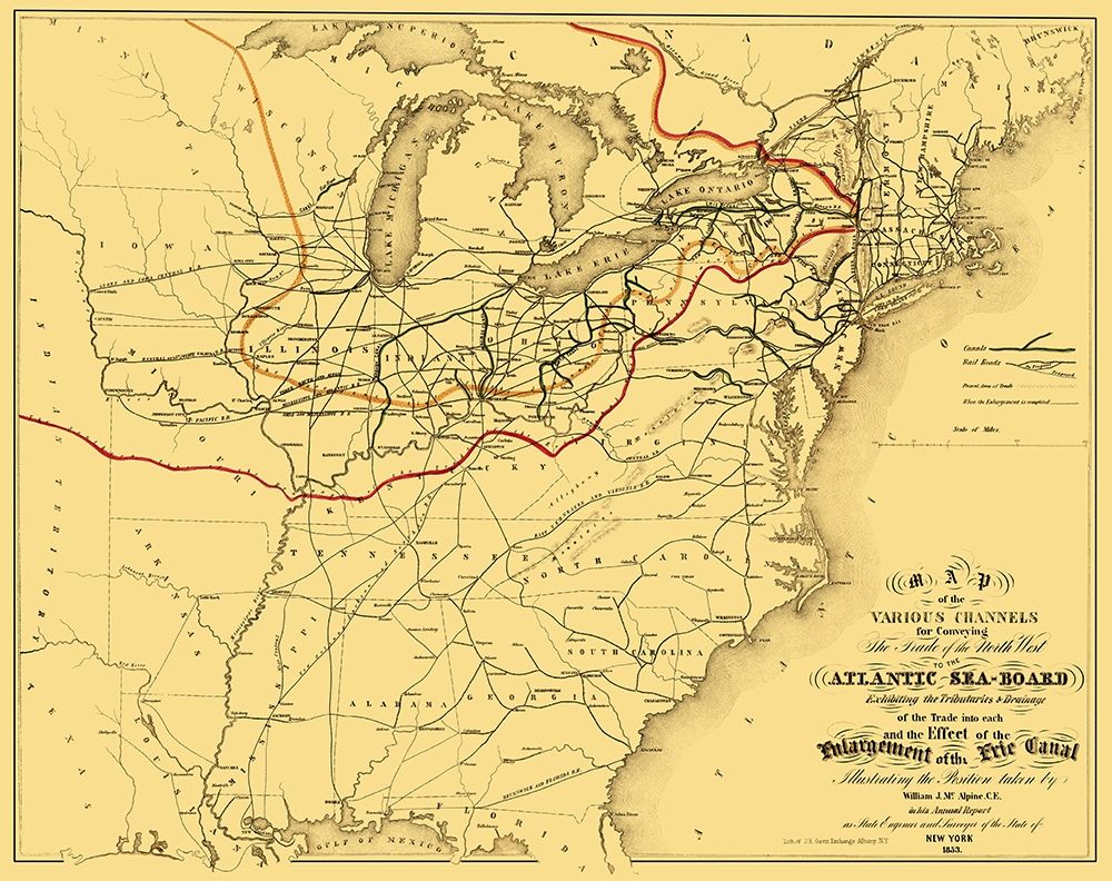 Atlantic Seaboard Trade Routes - Alpine 1853