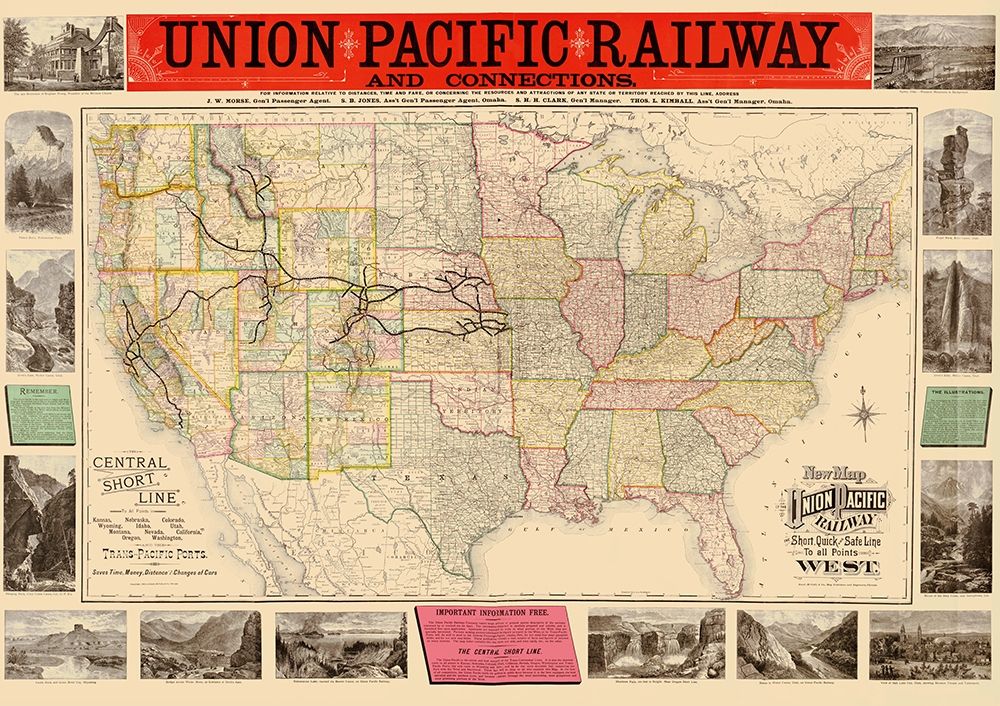 Union Pacific Railway - Rand McNally 1883