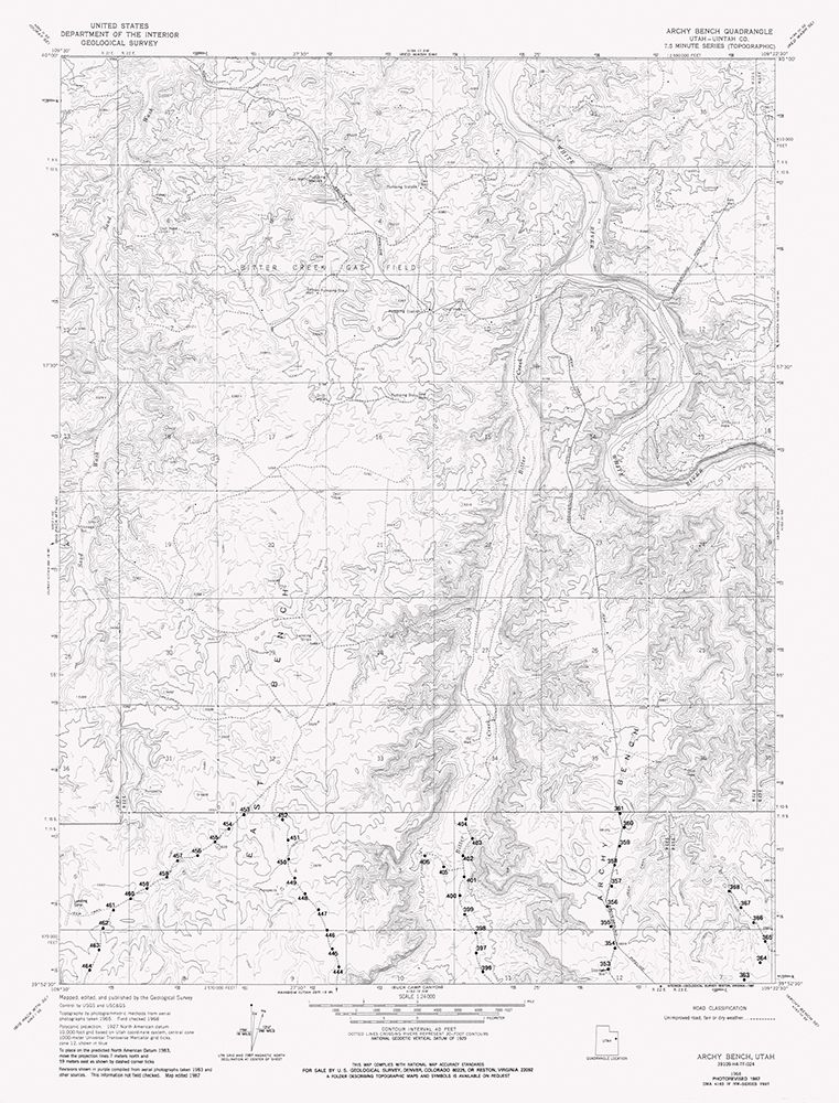 Archy Bench Utah Quad - USGS 1968