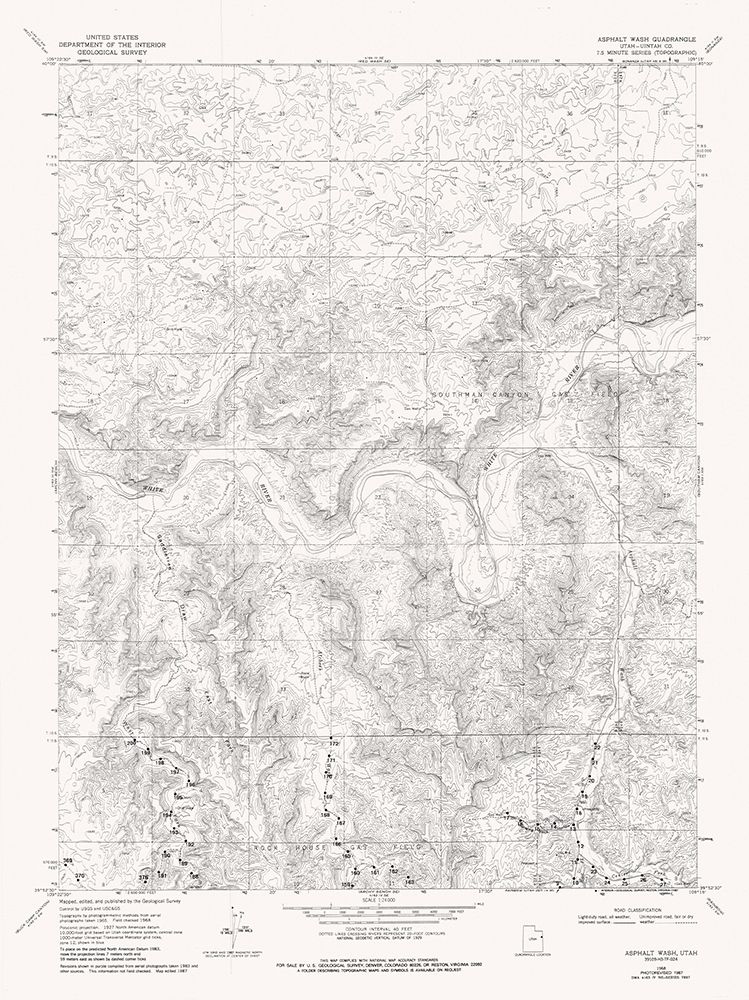 Asphalt Wash Utah Quad - USGS 1968