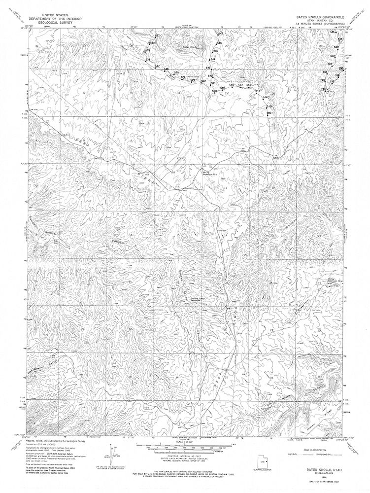 Bates Knolls Utah Quad - USGS 1966