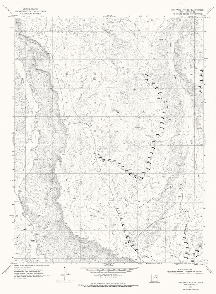 Big Pack Mountain Utah Quad - USGS 1968