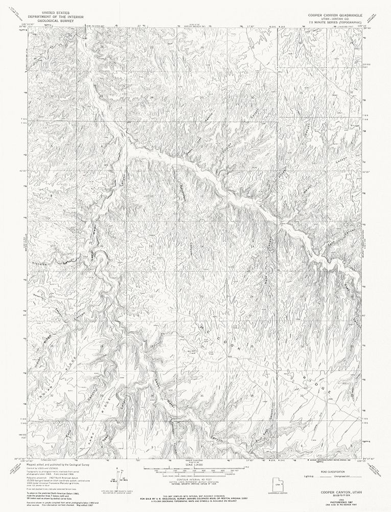Cooper Canyon Utah Quad - USGS 1966