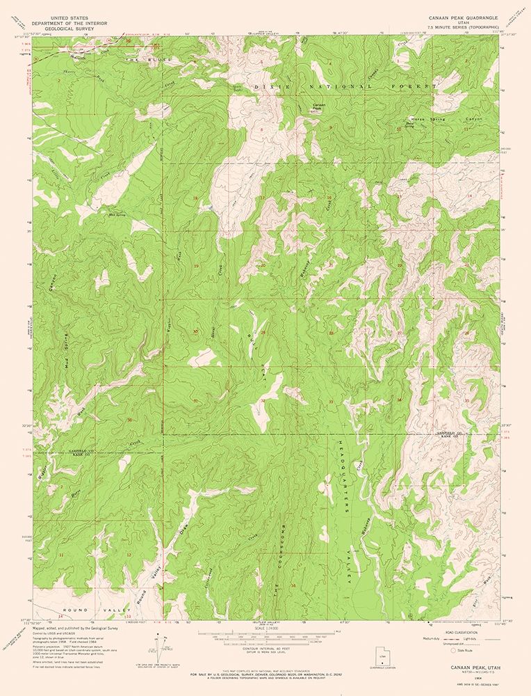 Canaan Peak Utah Quad - USGS 1964