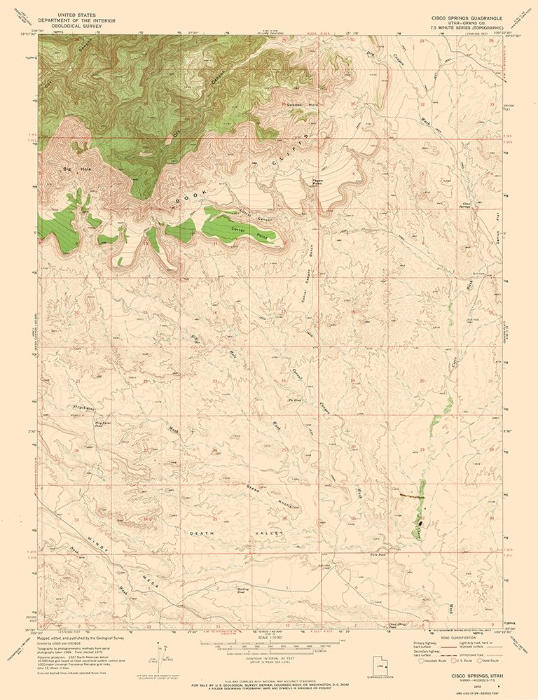 Cisco Springs Utah Quad - USGS 1970